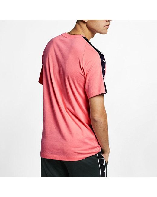 Nike Pink Sportswear Swoosh Logo Sports Short Sleeve for men