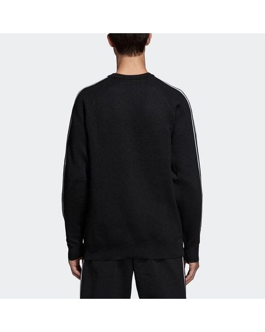 Adidas Black Originals 3 Stripes Knit Crew for men