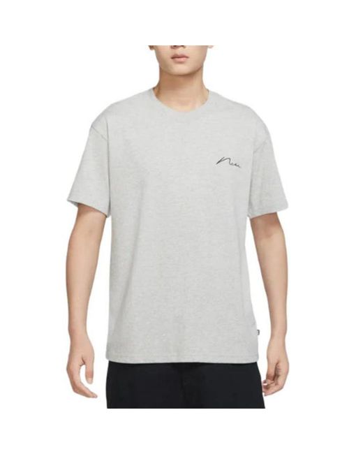 Nike Gray Sb Back Graffiti Funny Pattern Printing Round Neck Short Sleeve Light T-Shirt for men