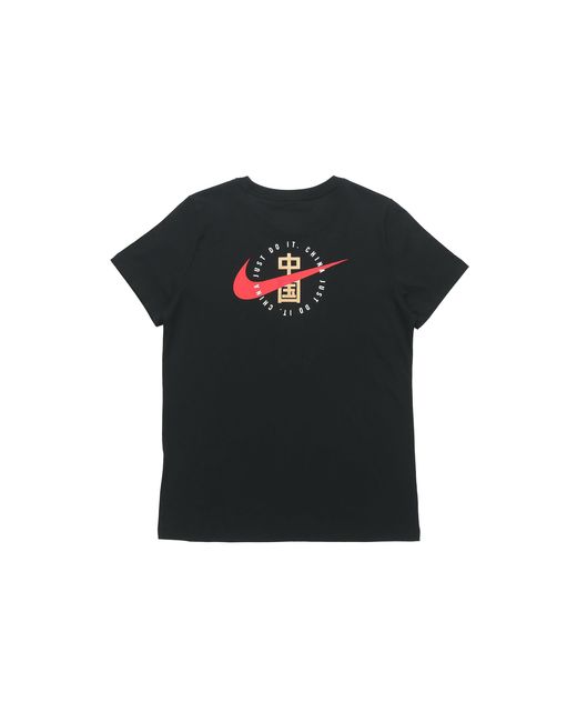 Nike Black (Wmns) Sportswear China Printing Short Sleeve