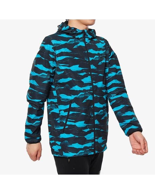 Adidas Blue Camouflage Windproof Sports Jacket for men