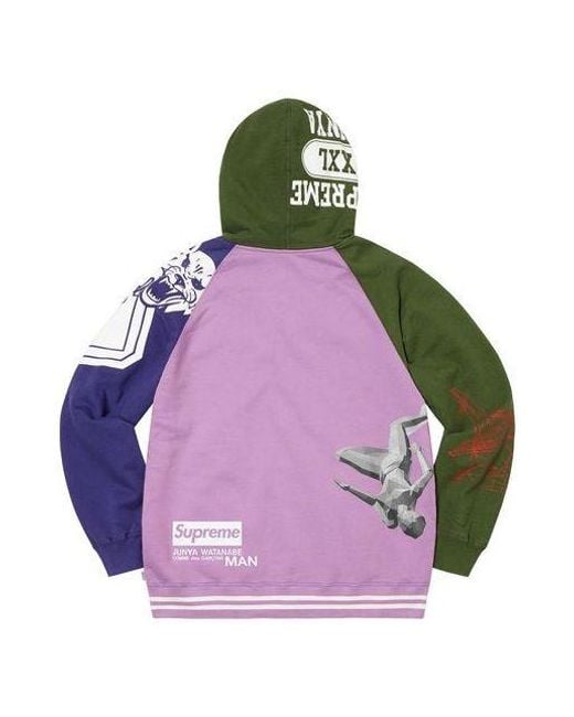 Supreme Purple X Junya Watanabe Comme Des Garons Zip Up Hooded Sweatshirt for men