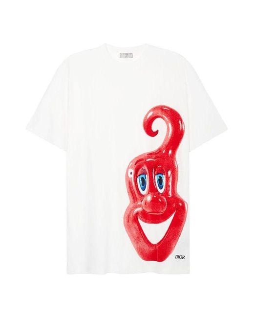 Dior Red X Kenny Scharf Limited Printing Short Sleeve for men