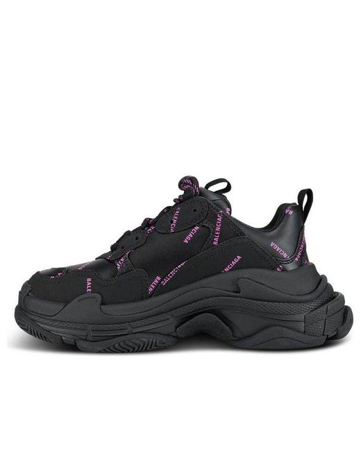 Balenciaga Black (Wmns) Triple S Sneaker 'All Over Logo