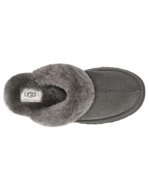 Ugg Gray (Wmns) Disquette Fluff Slippers