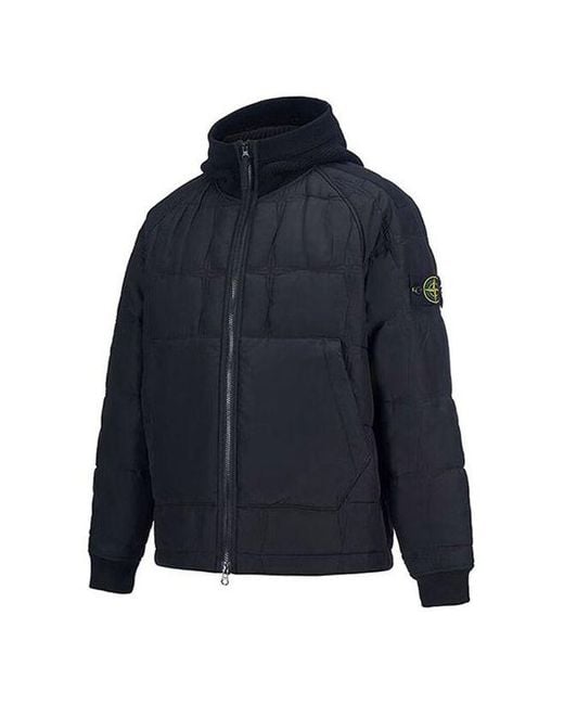 Stone Island Blue Hoody Zip-Up Jacket for men