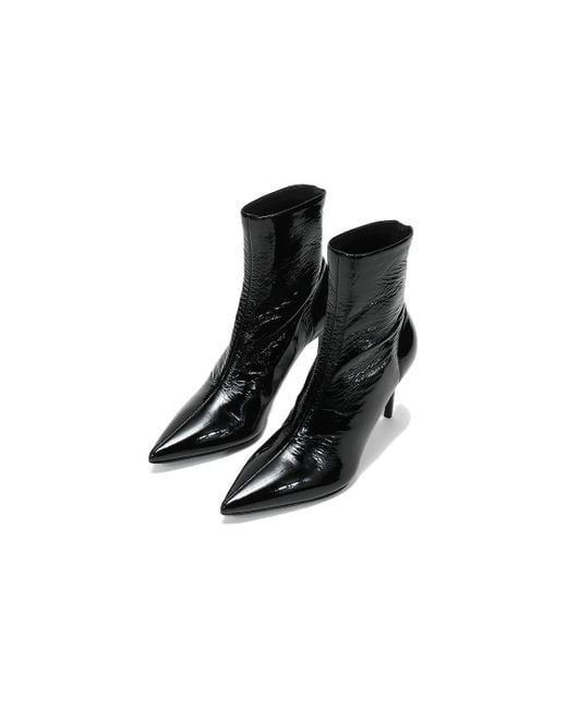 Prada Black (Wmns) 90Mm Patent Leather Effect Ankle Boots