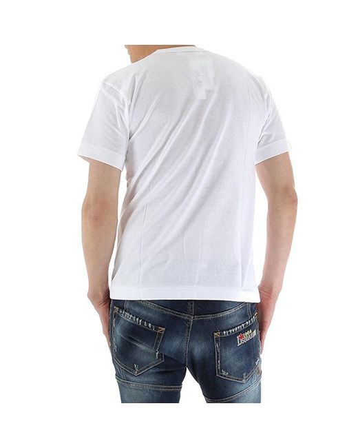 COMME DES GARÇONS PLAY White Polka Dots Large Small Pattern Short Sleeve for men