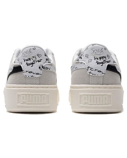 PUMA White (Wmns) Suede Platform Draw