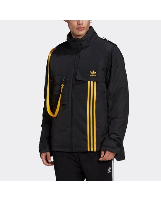 Adidas Blue Originals Utility Dwn Jkt Windproof Stand Collar Sports Down Jacket for men