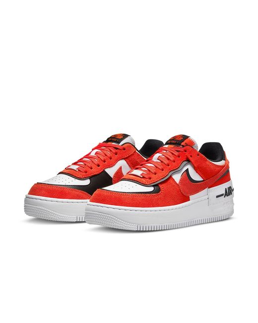 Nike Red (Wmns) Air Force 1 Shadow 'Cracked Leather