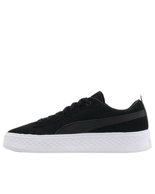 PUMA Black Smash Platform Suede Casual Board Shoes for men