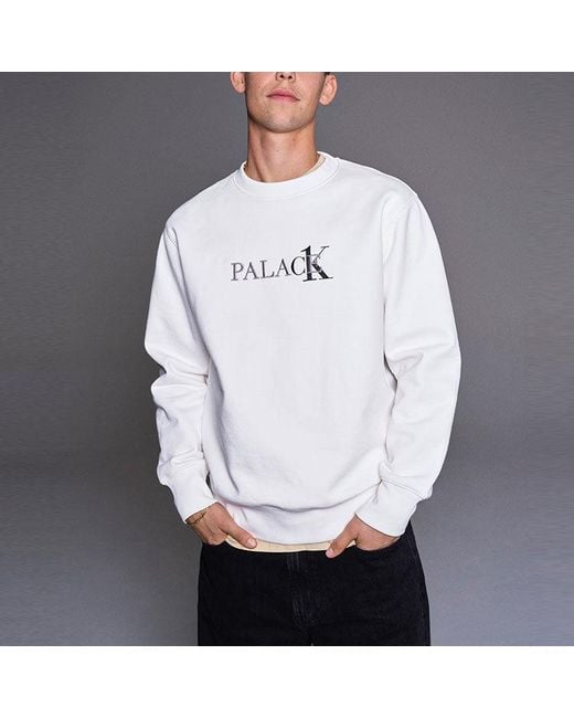 Palace White X Calvin Klein Sweater for men
