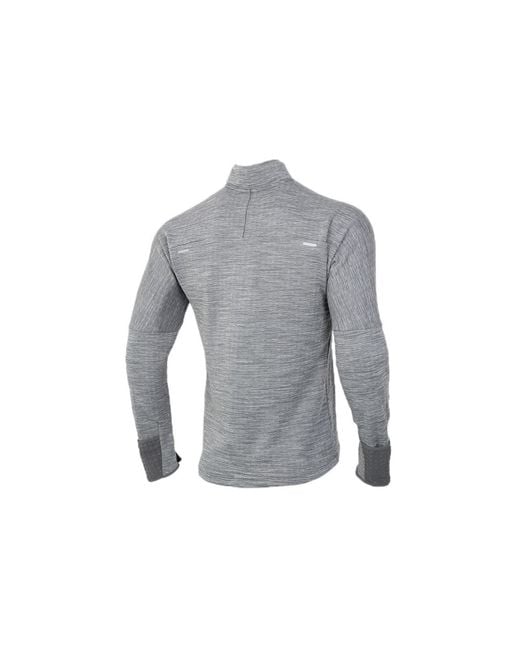 Nike Gray Sphere Dri-Fit Half Zipper Fleece Stay Warm Running Training Long Sleeves Pullover for men