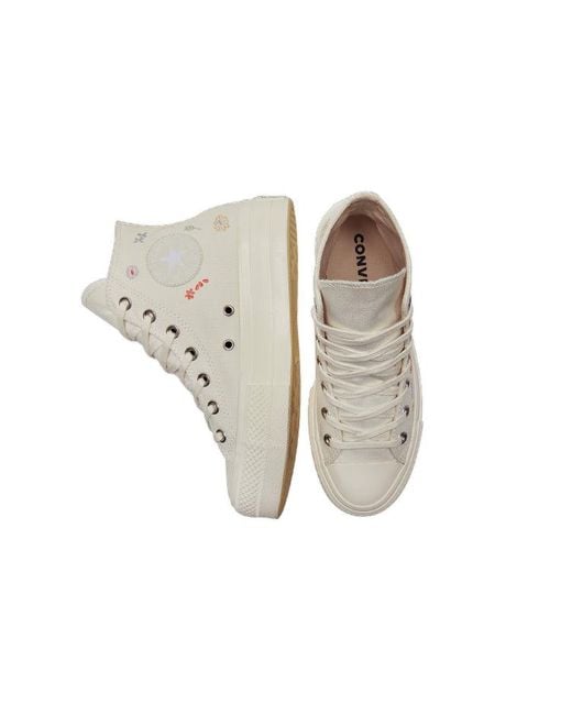 Converse White (Wmns) Chuck Taylor All Star Lift Platform 'Embroidered Floral