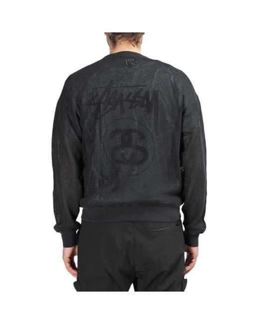 Stussy Blue Pig. Dyed Cotton Mesh Crew for men