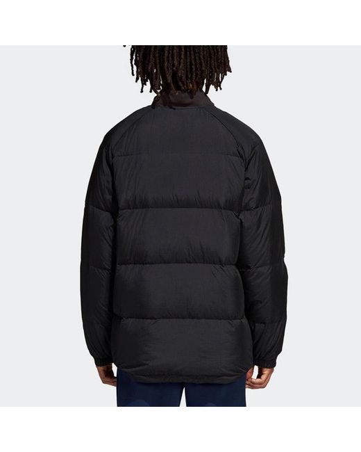 Adidas Blue Originals Graphic Jkt Contrasting Colors Windproof Stay Warm Sports Down Jacket for men