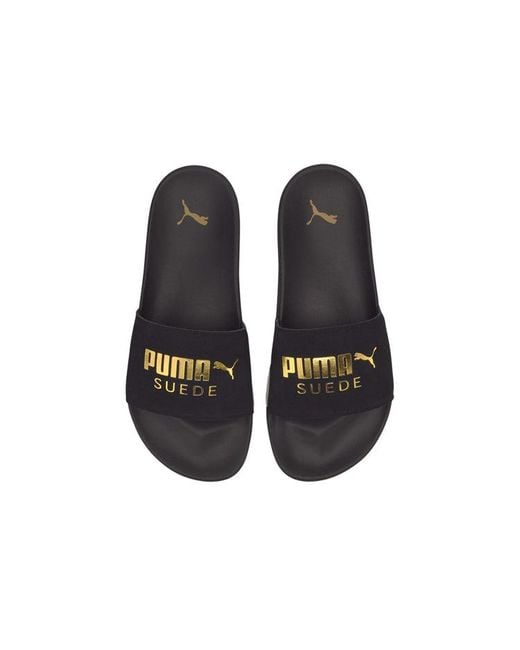 PUMA Black Leadcat Ftr Suede Classic Slide for men