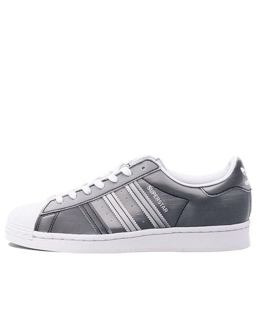adidas Originals Superstar Fashion Casual Skate Shoes Gray Silver | Lyst
