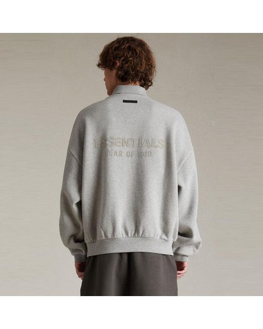 Fear Of God Gray Longsleeve Polo for men