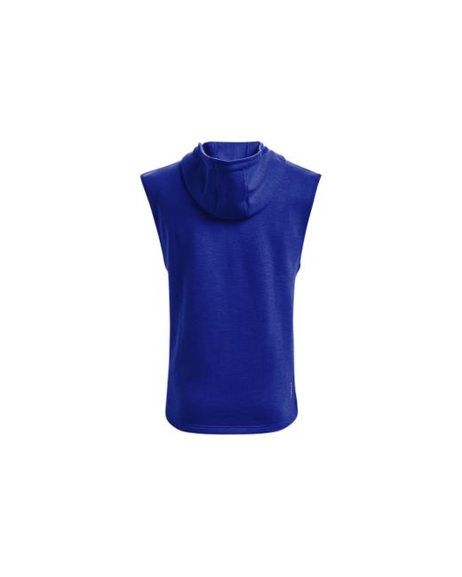 Under Armour Blue Project Rock Sleeveless Hoodie for men