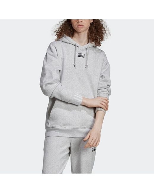 Adidas Gray Originals Casual Sports Solid Color Hooded Pullover for men