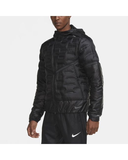 Nike Black Reflective Logo Running Sports Down Jacket for men