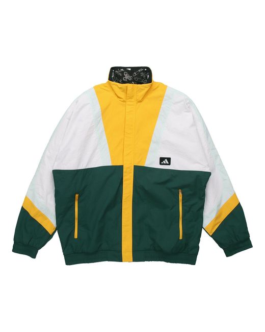 Adidas Yellow Ub Jkt Silo Logo Casual Sports Colorblock Jacket Forest for men