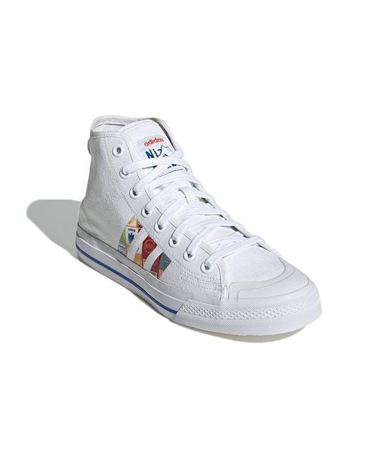 Adidas White Nizza Hi Rf 'Graphic Design' for men