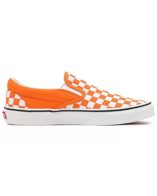 Vans Orange Classic Slip-On Tiger Checkerboard' for men
