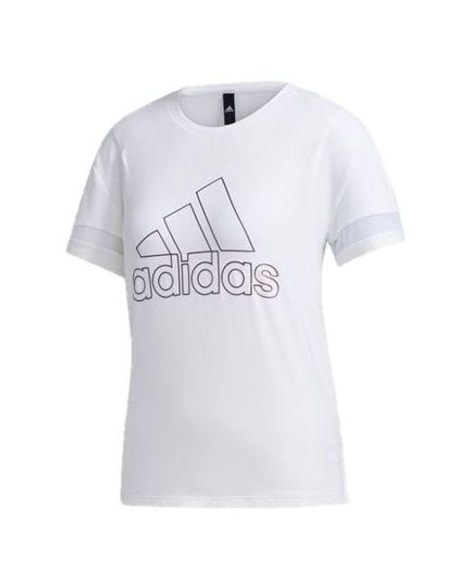 Adidas White (Wmns) Sports Stylish Round Neck Short Sleeve