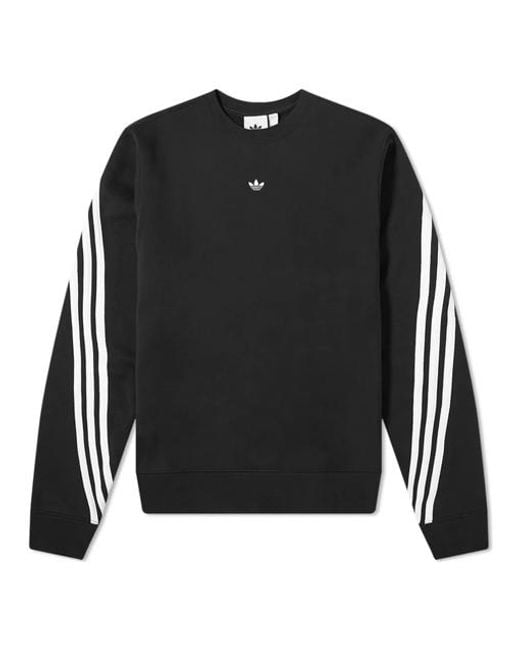 Adidas Black Originals 3-Stripes Wrap Cr Crewneck for men