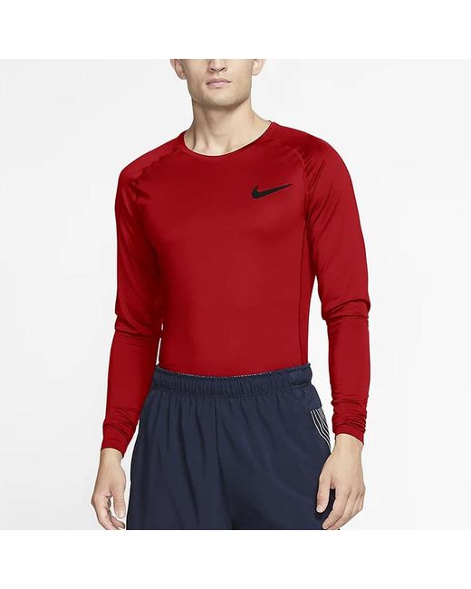 Nike Red Pro Dri-Fit Slim Sports Fitness Sportswear for men