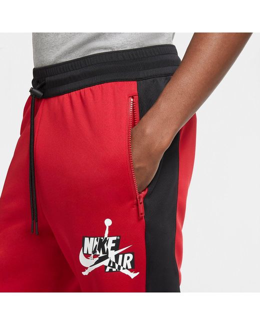 Nike Red Jumpman Classics Tricot Warmup Pants for men