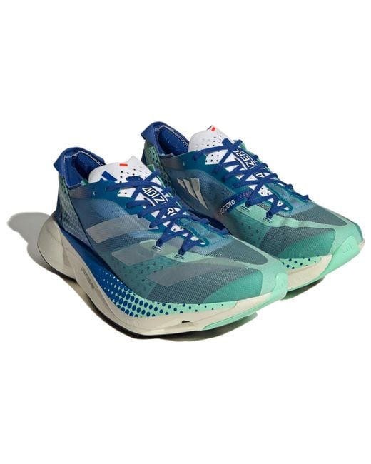 Adidas Blue Adizero Adios Pro 3 Shoes 'Pulse Mint' for men