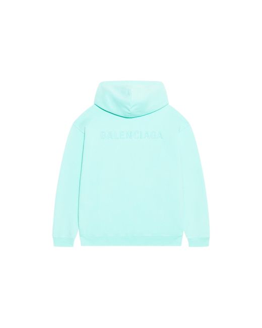 Balenciaga Blue Logo Hoodie Medium Fit 'Terquesa' for men