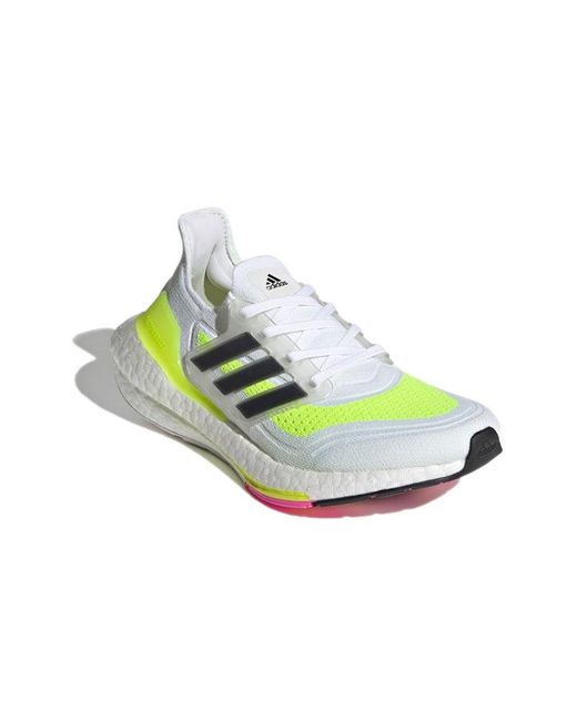 Adidas White Ultraboost 21 J Solar' for men
