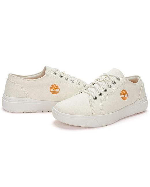 Timberland White Seneca Bay Fabric Oxford Shoes for men