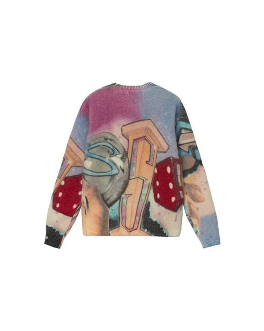 Stussy Blue Goldie Sweater 'Muticolor' for men