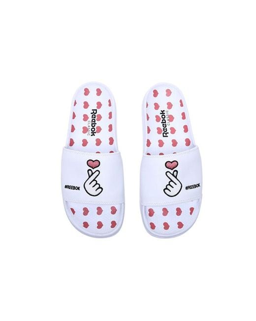 Reebok White Classic Love Slippers for men