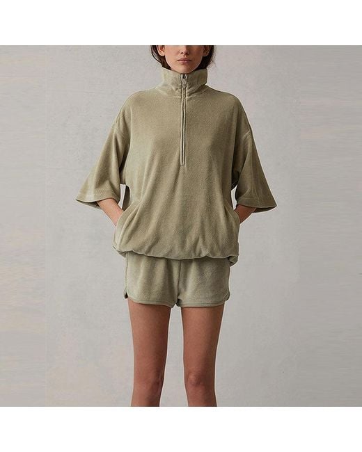 Fear Of God Natural (Wmns) Ss22 Velour Mockneck Pullover 'Sea Foam'