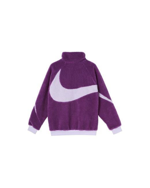 Nike Purple Big Swoosh Reversible Boa Jacket (Asia Sizing) for men