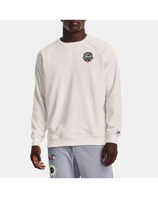 Under Armour White Logo Sweatshirt for men