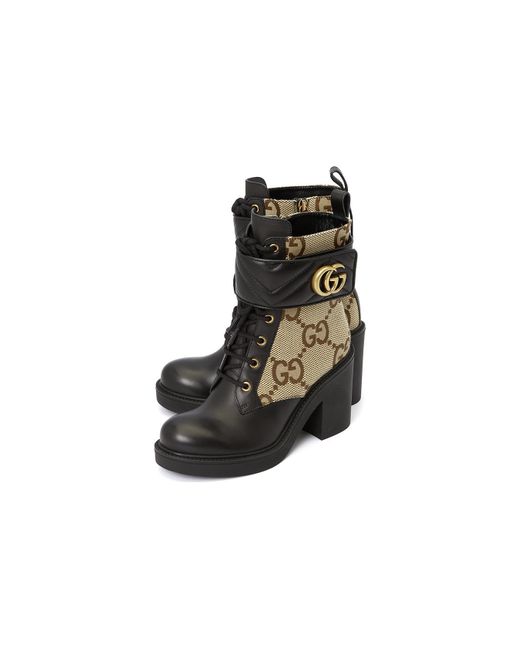 Gucci Black (Wmns) Boot With Double G 'Camel Ebony'