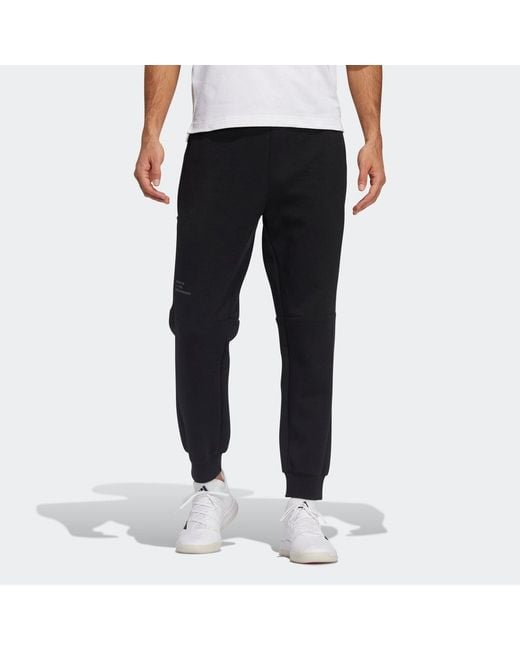 Adidas Black Th Pnt Dk Id Knit Sports Long Pants for men