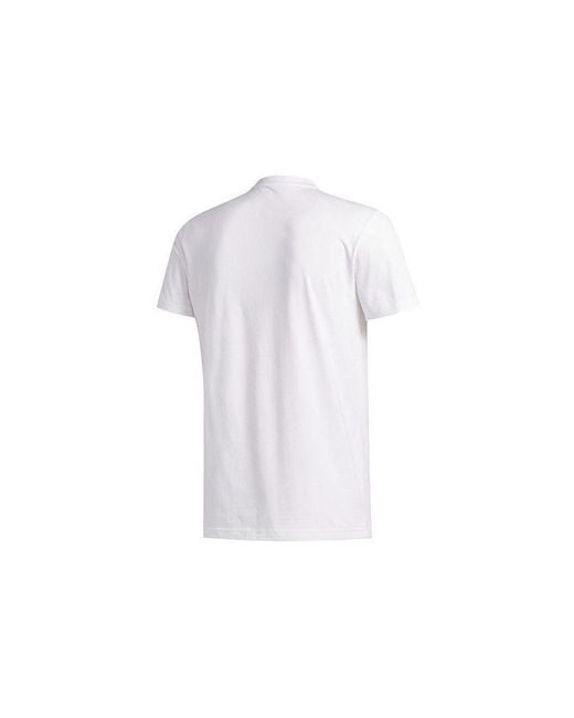 Adidas White Printing Round Neck Training Short Sleeve for men