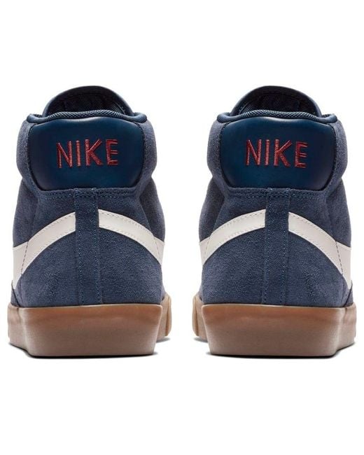 Nike Blue Blazer Mid Mid Tops Retro Skateboarding Shoes for men