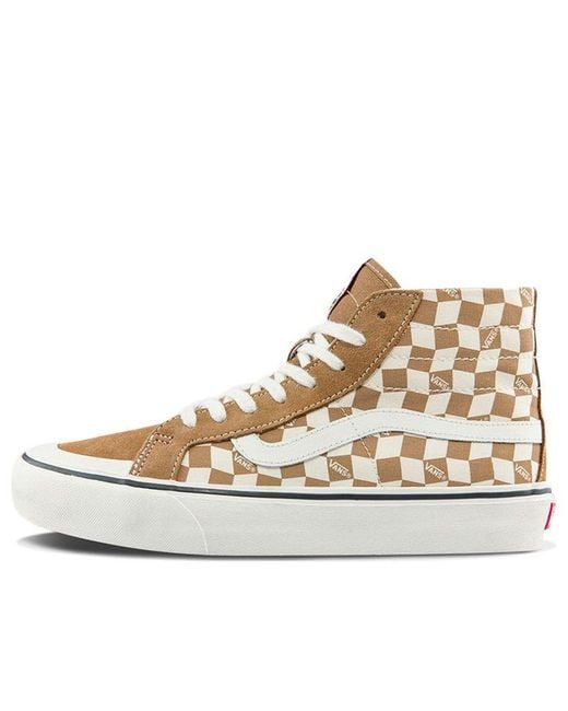 Vans Natural Sk8-Hi High Top Casual Skate Shoes Grid