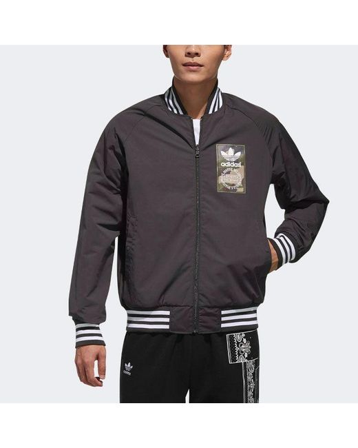 Adidas Gray Originals Rev Jacket Camouflage Reversible Sports for men
