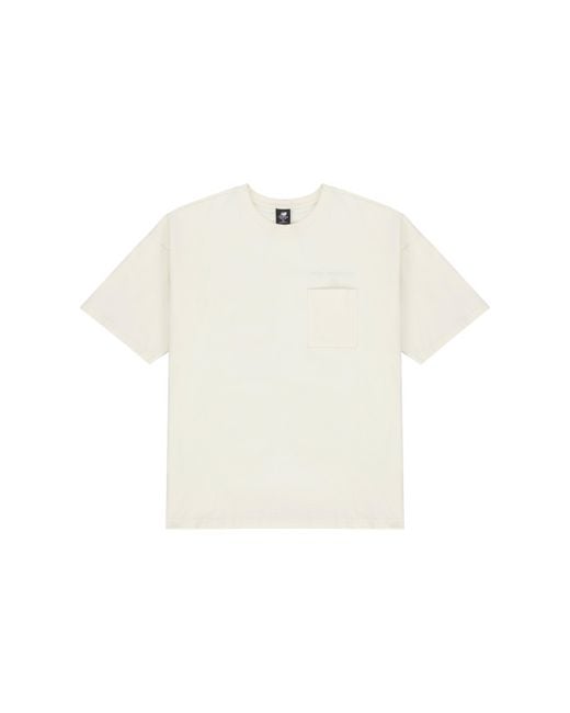 New Balance White Logo Embroidered Pocket Knit Round Neck Short Sleeve Couple Style for men